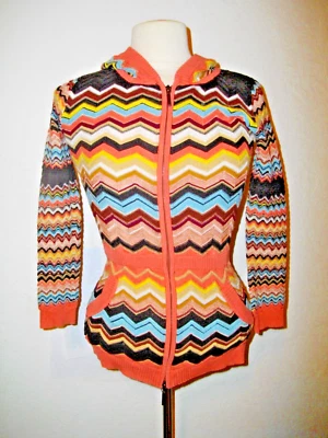 Suéter con Capucha Missoni Target Niña Multicolor Chevron Cremallera Frontal Talla Grande Foto 1 de 4