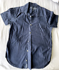 Lucky Brand navy blue shirt mens sz S   cotton ? 19in pit to pit laid flat...