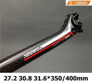 TOSEEK 35 40cm Seatpost Carbon MTB Road Bike Seat Saddle post 27.2 30.8 31.6mm