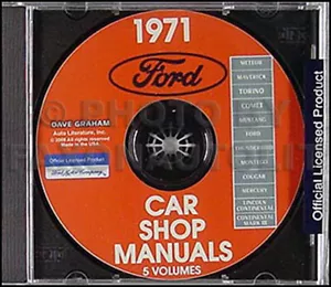1971 Ford Tienda Manual CD Torino Ranchero MUSTANG Lincoln Mercury Reparación - Imagen 1 de 1