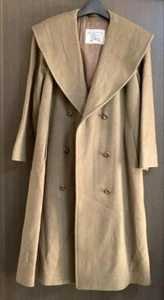 Authentic Burberry Vintage Long Coat Wool Cashmere Brown Size 9 Women’s - Picture 1 of 6