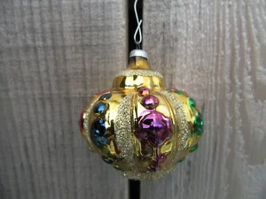Vintage Gold Crown Blown Glass West Germany Christmas Ornament - Picture 1 of 5