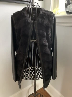 Sam Edelman маленький черный искусственного меха и искусственной кожи куртка - Изображение 1 из 4