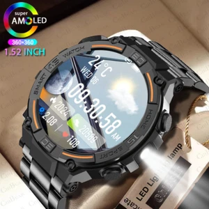 Smartwatch Militare Uomo 360 * 360 Schermo HD Torcia elettrica  impermeabile BT - Foto 1 di 20