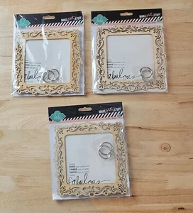 Heidi Swapp WOOD 2 Ring ALBUM #01207 Laser Cut Wood 6.75"x6.75 Lot of 3 - Picture 1 of 3