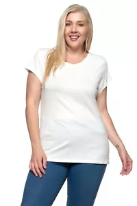 Camiseta Corta Para Mujer Tatuaje Plus Paquete de 2 Marfil Básica Ligera Algodón - Imagen 1 de 5