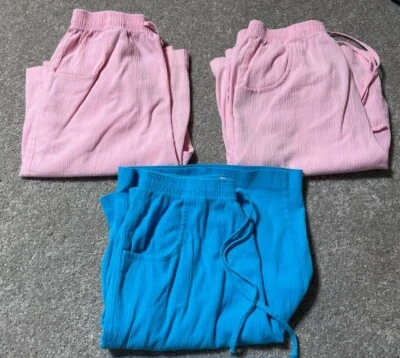 Lote de 3 Pantalones Cortos Cabin Creek Mujer Talla 8 Cordón Cintura Elástica Azul Rosa Foto 1 de 4