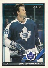 1991-92 O-Pee-Chee #324 MIKE KRUSHELNYSKI - Toronto Maple Leafs