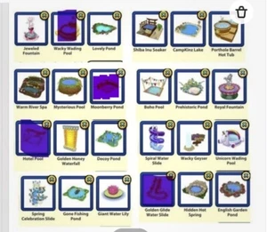 Webkinz Virtual Items #1 HTF Misc.water items please leave note reply to seller - Picture 1 of 1