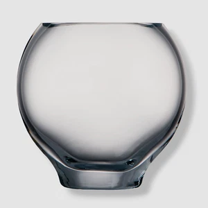 $100 Rogaska Clear Crystal Ellipse 6" Vase - Picture 1 of 2