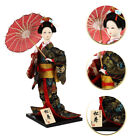 Japanese Geisha & Garden Statues with Umbrella Kimono & Asian Decor