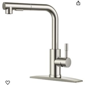 FORIOUS Kitchen Faucet with Pull Down Sprayer Brushed Nickel Sink Faucet