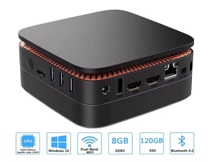 Mini PC Windows 10 Pro Intel Celeron J3455 8 GB RAM 120 GB eMMC 4K Doble-HDMI WIFI - Imagen 1 de 10