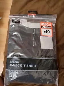 Men's V Neck T Shirt 3 Pack XL Grey/Charcoal/Black - Picture 1 of 1