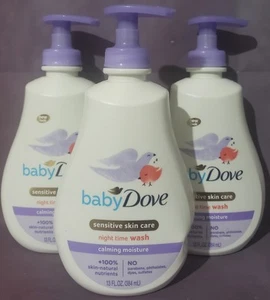 3- Baby Dove Sensitive Skin Care Baby Night Time Wash /Calming Moisture 13 OZ - Picture 1 of 1
