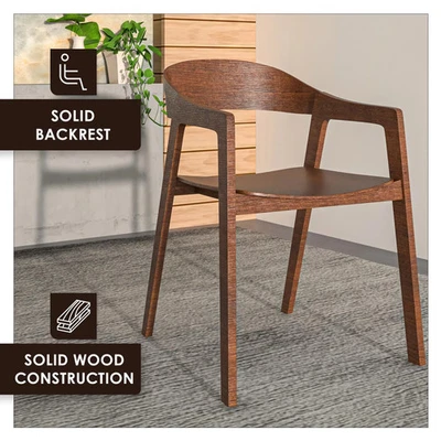 Rivo Modern Accent Dining Chairs with Arms in Oak Wood for Foto 1 de 4