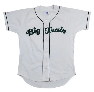 Camiseta deportiva de béisbol vintage Russell Athletic Big Train blanca verde bordada talla L Foto 1 de 4