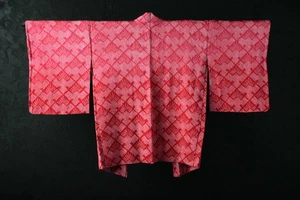 Vintage Japanese Kimono Silk Antique HAORI Jacket Robe Dress Dyed/KIN30/500 - Picture 1 of 10