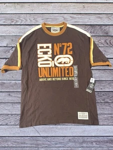 Vintage Echo unltd Brown t-shirt Men’s 2XL NWT Hip Hop - Picture 1 of 12