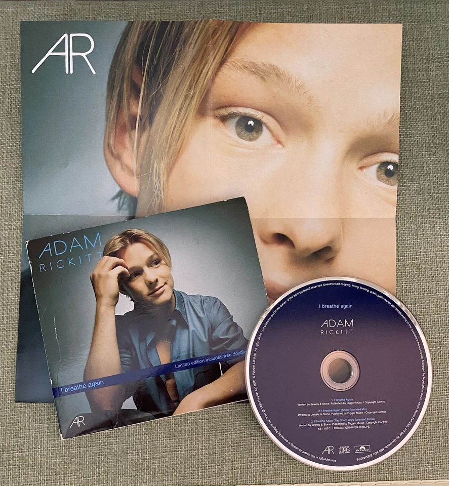 Adam Rickit     **  CD SINGLE / POSTER **     I Breathe Again - Image 1 of 1