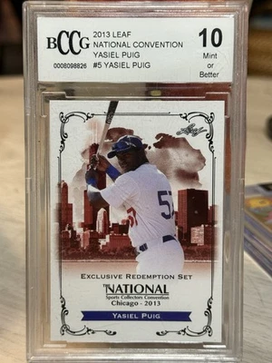 Convención Nacional Hoja Yasiel Puig 2013 #NYP3 Beckett Calificado 10 Bajo Pop Foto 1 de 2