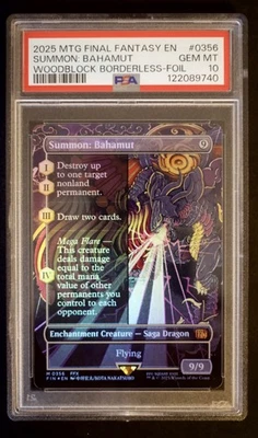MTG Final Fantasy Summon Bahamut Woodblock Borderless Foil PSA 10 - Image 1 of 2
