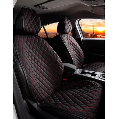 Cojines de Asiento Apto para BMW X4 Desde 2014 IN Negro/Rojo 2er Kit Minnesota - Imagen 1 de 4