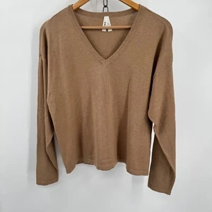 Pact Organic Classic Feinstrick Relaxed V-Neck Pullover Braun Freizeit Büro M - Bild 1 von 8