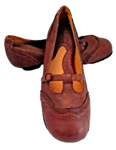 MOCASINES PLANOS PUNTA DE ALA MARY JANES CORREA EN T CUERO GENUINO MARRÓN NACIDO 7M/38 UE - Imagen 1 de 12