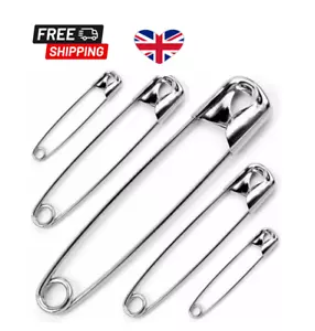 50Pc x Assorted Steel Safety Pins Small-Large Size Hemming Craft Dressmaking UK - Picture 1 of 4
