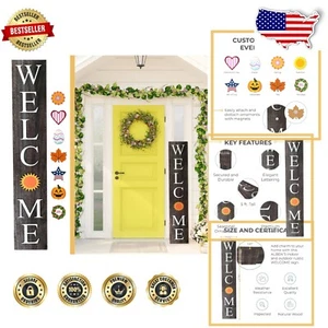 Weather Resistant Vertical Welcome Sign - 8 Seasonal Tiles for Every Occasion - Picture 1 of 8