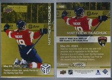 2022-23 Upper Deck Game Dated Moments Gold /100 Matthew Tkachuk #100