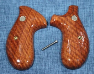 RETRO TARGET 686 ROUND BUTT GRIPS FOR S&W K L FRAME TIGER STRIPE WOOD BANANA # 1 - Picture 1 of 13