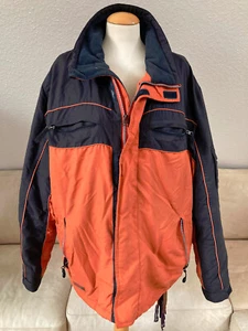 OTELLO Tolle Herren Outdoor Wind Jacke Gr 52/54 Orange Lila Gefüttert Wattiert - Picture 1 of 21