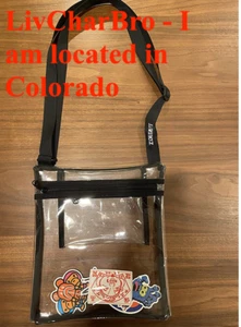LARGE Clear Cross-body Purse Bag Stadium Approved Concert Sports 11" x 10" STRAP - Picture 1 of 5