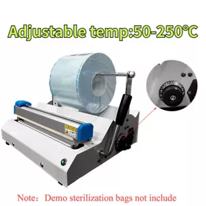 Máquina de sellado de bolsas de esterilización de temperatura ajustable 50-250 °C con soporte - Imagen 1 de 7
