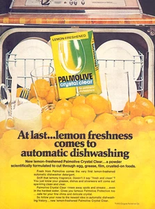 Palmolive Dish Detergent Crystal Clear Yellow Lemons Vintage Print Ad 1971 - Picture 1 of 4