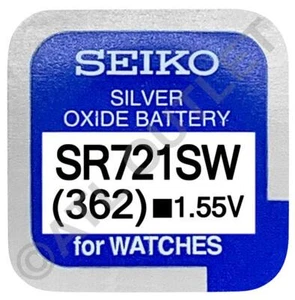 Seiko 362 SR721SW 1.55v Silver Oxide, Mercury Free Watch Battery - Made In Japan - Picture 1 of 1