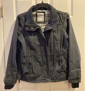 Aeropostale Lined Jacket Full Zipper plus Buttons Size Large Blue - Picture 1 of 3
