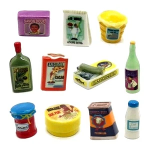 Collectible Porcelain Beans _ Grocery Store of Yesteryear _ Complete Set 11 Feves - Picture 1 of 1