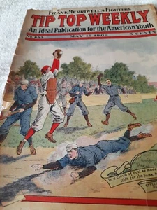 May 15, 1909 beautiful chromolithograph cover TIP TOP WEEKLY Baseball theme BOYS - Picture 1 of 12