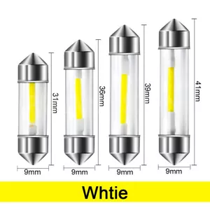 31/36/39/41MM C5W COB LED Car Festoon Dome Light License Plate Bulb 12V White - Picture 1 of 13