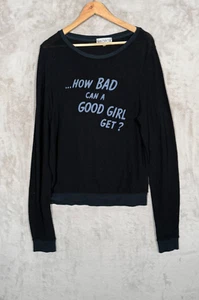 WildFox Sweater Womens Size Small Black Bad Girl Good Girl - Picture 1 of 6