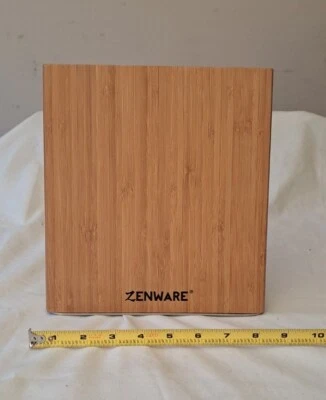 Magnetic Bamboo Knife Block (Without Knives) By Zenware - Safe Secure Storage - Image 1 of 4