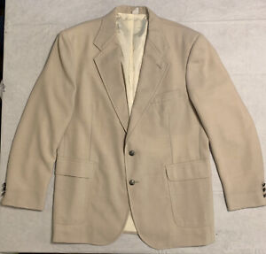Vintage Pendleton Blazer Men 46L Wool Beige Sport Coat Jacket Vented