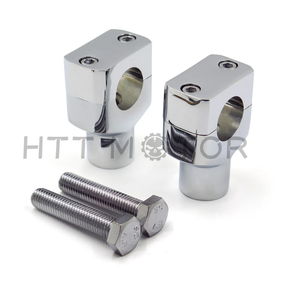 1" Chrome Motorcycle Handlebar Risers for Harley Davidson Sportster Softail US - Image 1 of 4