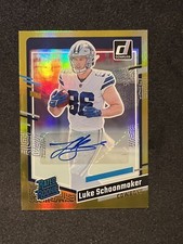 2023 Panini Donruss Football Luke Schoonmaker Rated Rookie Gold Auto /25 Cowboys