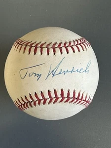 Tom Henrich New York Yankees SIGNED Official AL B. Brown Baseball w/ hologram - Picture 1 of 5