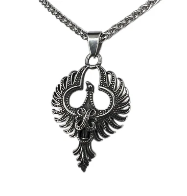 Phoenix Totem Vogel Anhänger Edelstahl Halskette Magie Fashion Schmuck Biker 293 - Bild 1 von 4