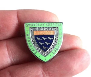 Vintage Scarce Enamel badge Swandean Hospital Worthing Group HMC Nursing - Picture 1 of 2